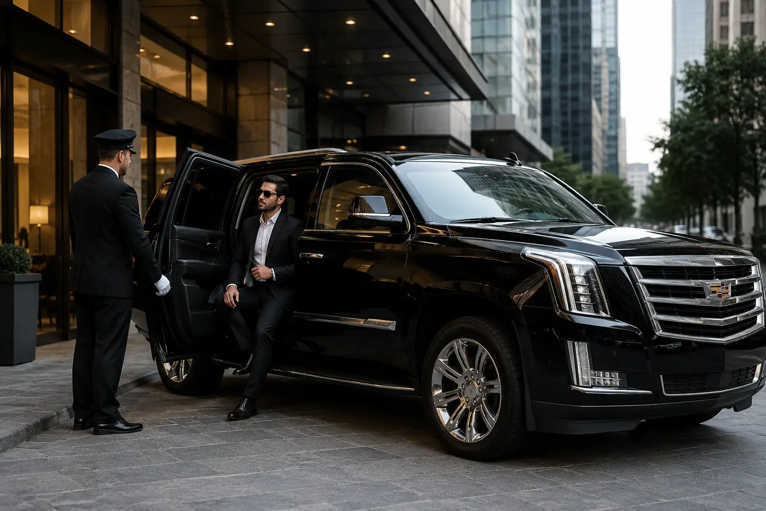 Black Cadillac Escalade chauffeur service