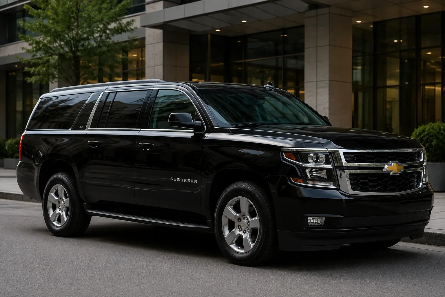 Black Chevrolet Suburban chauffeur service